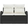 Sodo sofa su pagalve Juoda 124 x 62 x 69cm poliratanas
