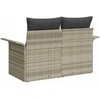 Sodo sofa su pagalve Šviesiai pilka 141 x 62 x 69cm poliratanas