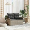 Sodo sofa su pagalve Šviesiai pilka 141 x 62 x 69cm poliratanas