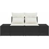 Sodo sofa su pagalve Juoda 184 x 62 x 69 cm poliratanas