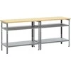 Darbastalio komplektas 2 pcs Bežinė ir pilka 200 x 55 x 85 cm