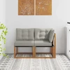 2 vnt. Lauko vidurinė ir kampinė sofa Natūrali