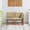 2 vnt. Lauko vidurinė ir kampinė sofa Natūrali