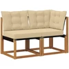 2 vnt. Lauko vidurinė ir kampinė sofa Natūrali