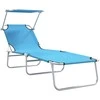 Saulės gultas 2 pcs Ryškiai mėlyna 58 x 188 x 77 cm Poliesteris