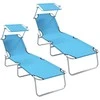 Saulės gultas 2 pcs Ryškiai mėlyna 58 x 188 x 77 cm Poliesteris