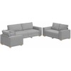 Sofa 3 pcs Debesų pilka Lino mišinio audinys