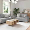 Sofa 3 pcs Debesų pilka Lino mišinio audinys