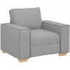 Sofa 3 pcs Debesų pilka Lino mišinio audinys