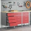 Darbo spinta su stalčių 3 pcs Raudona ir pilka 150 x 55 x 85 cm