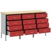 Darbo spinta 3 vnt. Raudona ir pilka 150 x 55 x 85 cm