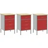Darbo spinta 3 vnt. Raudona ir pilka 150 x 55 x 85 cm