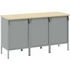 Darbo spinta 3 vnt. Raudona ir pilka 150 x 55 x 85 cm