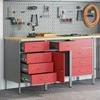 Darbo spinta su stalčių 3 pcs Raudona ir pilka 150 x 55 x 85 cm