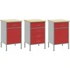 Darbo spinta 3 vnt. Raudona ir pilka 150 x 55 x 85 cm