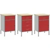 Darbo spinta su stalčių 3 pcs Raudona ir pilka 150 x 55 x 85 cm