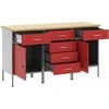 Darbo spinta 3 vnt. Raudona ir pilka 150 x 55 x 85 cm