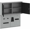 Įrankių spintelių rinkinys su lentyna su saugykla 3 pcs Juoda