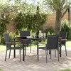 Lauko baldų komplektas Sodo valgomojo komplektas 5 pcs Juoda Miltelinis plienas