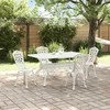 Lauko baldų komplektas Sodo valgomojo komplektas 5 pcs Balta Aliuminis