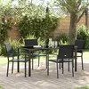 Lauko baldų komplektas Sodo valgomojo komplektas 5 pcs Juoda PE ratanas