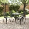 Lauko baldų komplektas Sodo valgomojo komplektas 5 pcs Juoda Aliuminis