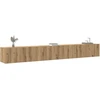 TV staliukas 3 dalių sieninis televizoriaus spintelės komplektas Artisan Oak