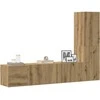 TV staliukas 3 dalių sieninis televizoriaus spintelės komplektas Artisan Oak