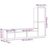 TV staliukas 3 dalių sieninis televizoriaus spintelės komplektas Artisan Oak