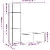 TV staliukas TV spintelių komplektas 4 pcs Juodas ąžuolas Apdirbta mediena