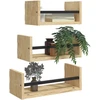 Sieninių lentynų komplektas, 3vnt., ąžuolo, apdirbta mediena
