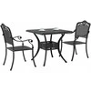 Sodo stalo komplektas 3 pcs Juoda Liejamasis aliuminis
