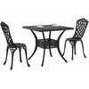 Sodo stalo komplektas 3 pcs Juoda Liejamasis aliuminis