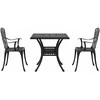Sodo stalo komplektas 3 pcs Juoda Liejamasis aliuminis