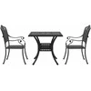 Sodo stalo komplektas 3 pcs Juoda Liejamasis aliuminis