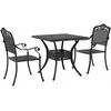 Sodo stalo komplektas 3 pcs Juoda Liejamasis aliuminis