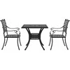 Sodo stalo komplektas 3 pcs Juoda Liejamasis aliuminis