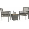 Lauko baldų komplektas Sodo Bistro Rinkinys 3 pcs Pilka poliratanas