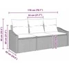 Lauko baldų komplektas Sofos komplektas su pagalve 3 pcs Juoda poliratanas