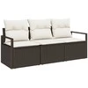 Lauko baldų komplektas Sofos komplektas 3 pcs Ruda poliratanas