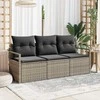 Lauko baldų komplektas Sofos komplektas 3 pcs Pilka poliratanas