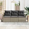 Lauko baldų komplektas Sofos komplektas 3 pcs Pilka poliratanas