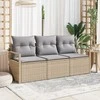 Lauko baldų komplektas Sofos komplektas 3 pcs Smėlio poliratanas