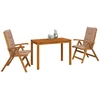 Garden Dining Set Natūrali Kietos akacijos mediena