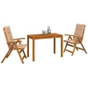 Garden Dining Set Natūrali Kietos akacijos mediena