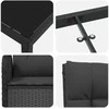 Lauko baldų komplektas Sodo valgomojo komplektas su pagalve 3 pcs Juoda poliratanas