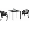 Lauko baldų komplektas Sodo valgomojo komplektas 3 pcs Juoda