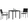 Lauko baldų komplektas Sodo valgomojo komplektas 3 pcs Juoda PE ratanas