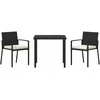 Lauko baldų komplektas Sodo valgomojo komplektas 3 pcs Juoda