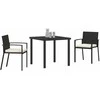 Lauko baldų komplektas Sodo valgomojo komplektas 3 pcs Juoda